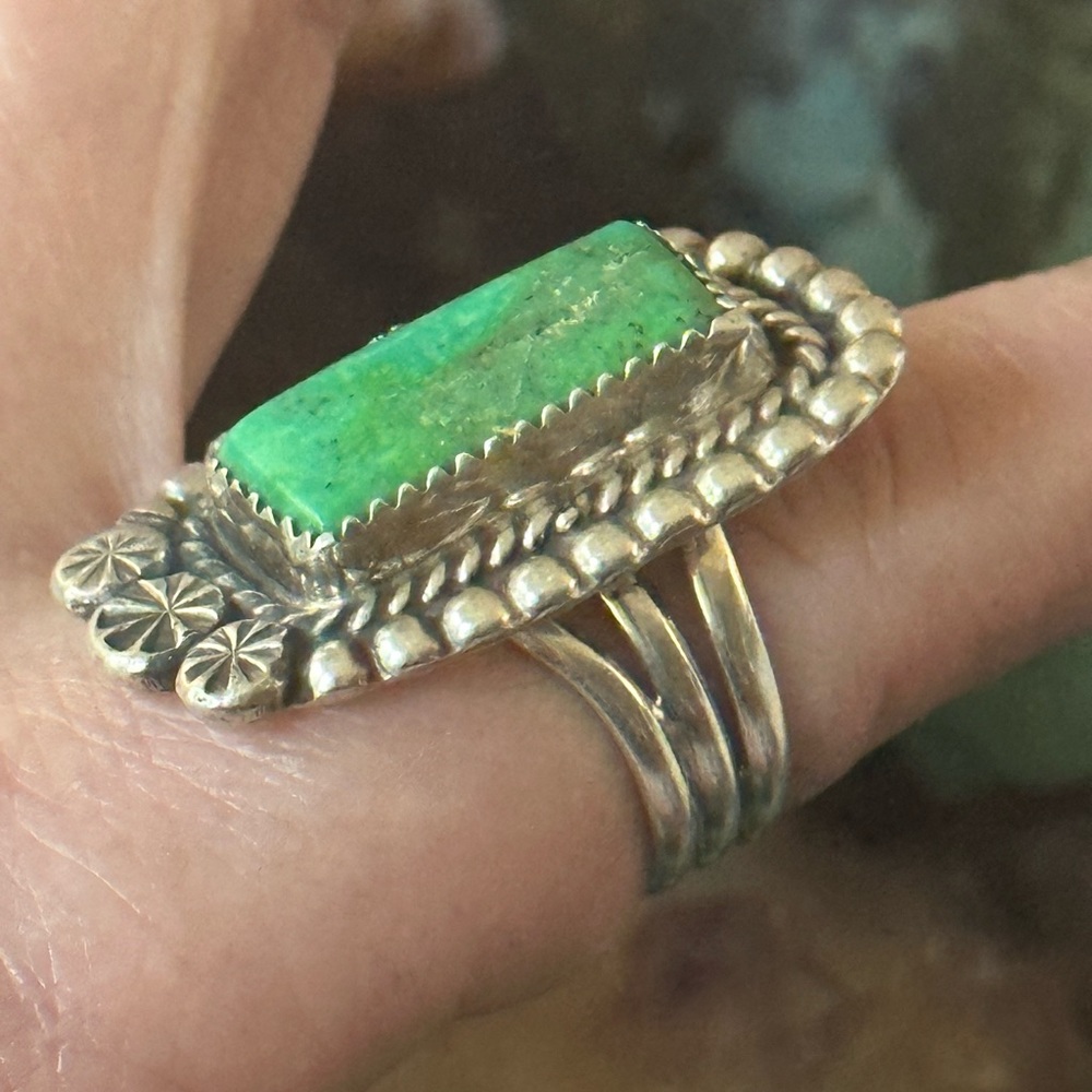 Turquoise Native Made 925 Solid Sterling Silver R… - image 3